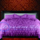 1000-TC Egyptian Cotton King/Cal King Dark Lavender Ruffle Duvet Covers Set