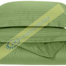 1000-TC Egyptian Cotton King/Cal King Sage Stripe Duvet Covers Set