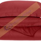 1000-TC Egyptian Cotton Twin/Twin XL Wine Stripe Duvet Covers Set