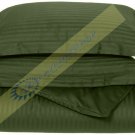 1000-TC Egyptian Cotton Twin/Twin XL Olive Stripe Duvet Covers Set