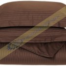 1000-TC Egyptian Cotton Twin/Twin XL Chocolate Stripe Duvet Covers Set