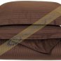 1000-TC Egyptian Cotton Twin/Twin XL Chocolate Stripe Duvet Covers Set