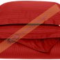 1000-TC Egyptian Cotton Twin/Twin XL Burgundy Stripe Duvet Covers Set