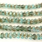 50 6mm Czech Glass Baby Bell Flowers: Aquamarine - Celsian