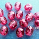 50 4mm Czech Glass Firepolish Beads: Coated - Dark Fuschia/Rose