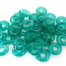 50  8 x 2.5mm Czech Glass Donut Beads: Teal