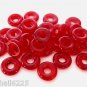 50 8x2.5mm Czech Glass Donut Beads: Siam/Ruby