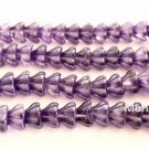 25 8mm Czech Glass Bell Flowers: Coated - Purple Salvia