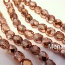 25 6mm Czech Glass Firepolish Beads: Apollo Gold