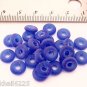 50 8x2.5mm Czech Glass Donut Beads: Matte - Cobalt