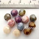 25 6mm Czech Glass Firepolish Beads: Oraque Luster Mix