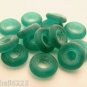 50 8x2.5mm Czech Glass Donut Beads: Matte - Emerald