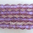 25 6mm Czech Firepolish Beads -- Medium Amethyst