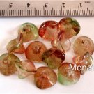 12 10x12mm Czech Glass Three Petal Flower Beads: Dual Coated - Peach/Pear