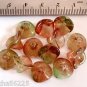 12 10x12mm Czech Glass Three Petal Flower Beads: Dual Coated - Peach/Pear