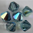 8 4mm Swarovski Crystal Bicones -- Indian Sapphire AB