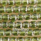 25 6mm Czech Antiq. Style Octagonal: Silver - Olivine
