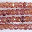 25 4/6 mm Czech Gemstone Donuts: Picasso - Rosaline