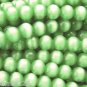 60 4mm Fiber Optic Cats Eye Beads -- Light Green