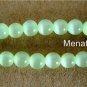 50 6mm Fiber Optic Cats Eye Beads -- Light Green