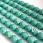 25 6mm Czech Glass Fp. Beads: Oraque - Turquoise