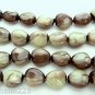 12 11 x 9 mm Czech Glass Nugget Beads: Pearl Coated - Marbled Green