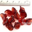 12 10x12mm Czech Glass Three Petal Flower Beads: Mauve