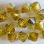 8 4mm Swarovski 5301 Crystal Bicones -- Lime AB