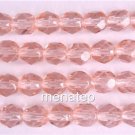25 6mm Czech Firepolish Beads -- Rosaline