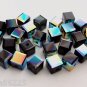 3 4mm Swarovski 5601 Crystal Beads: Jet ABB