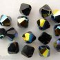 8 4mm Swarovski 5301 Crystal Bicones -- Jet AB