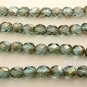 25 6mm Czech Glass Firepolish Beads: Aquamarine - Celsian