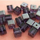 3 4mm Swarovski 5601 Crystal Cubes-- Tanzanite Satin B