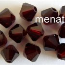 6 5mm Swarovski 5301 Crystal Bicones -- Garnet