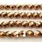 25 6mm Czech Glass Firepolish Beads: Bronze