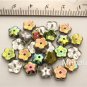 25 8x3mm Flat Flower Beads: Vitrail - Crystal