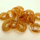 50 8x2.5mm Czech Glass Donut Beads: Topaz