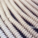 50 6mm Czech Glass Rondelles: Oraque White