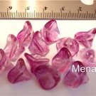12 12mm Czech Gl. 3 Petal Flower Beads: Coated-Hot Pink
