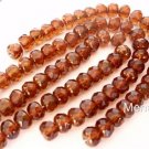 25 4x6 mm Czech Glass Gemstone Donuts: Copper - Dark Topaz