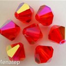 5 5mmSwarovski 5301 Crystal Bicones -- Light Siam AB