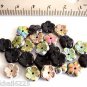 25 8x3mm Czech Glass Flat Flower Beads: Vitrail - Jet