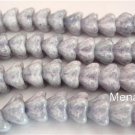25 8mm Czech Glass Bell Flower Beads: Ultra Luster - Transparent Blue