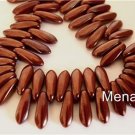 50 3x10mm Czech Glass Daggers: Iris - Copper
