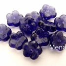 25 8x3mm Flat Flower Beads: Tanzanite