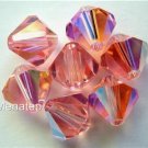 5 5mm Swarovski 5301 Crystal Bicones -- Light Rose AB