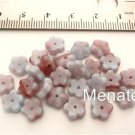 25 8x3mm Flat Flower Beads: Matte - Blue Raspberry