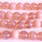 25 8mm Czech Glass Round Beads: Milky Pink