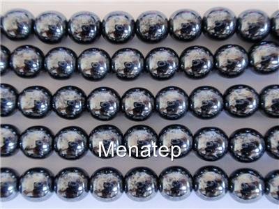 10 10mm Czech Glass Round Beads: Hematite