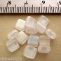 25 6x6x3mm CzechMates Two Hole Tile Beads: Matte - Crystal AB